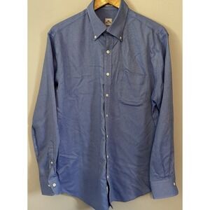 Peter Millar Shirt Mens Large Blue Oxford Nanoluxe Long Sleeve Button Up Cotton